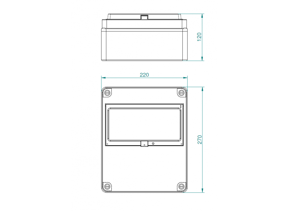 Enclosure IP65 with DIN rail